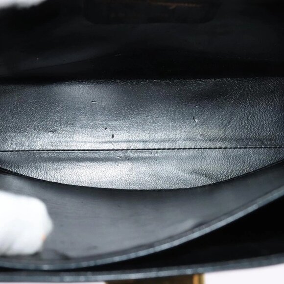 Salvatore Ferragamo Gancini Hand Bag Leather 2way Black Gold - Picture 8 of 16